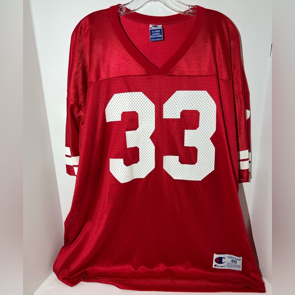 Vintage Wisconsin Badgers, NCAA football jersey Ron Dane #33 size 48 champion